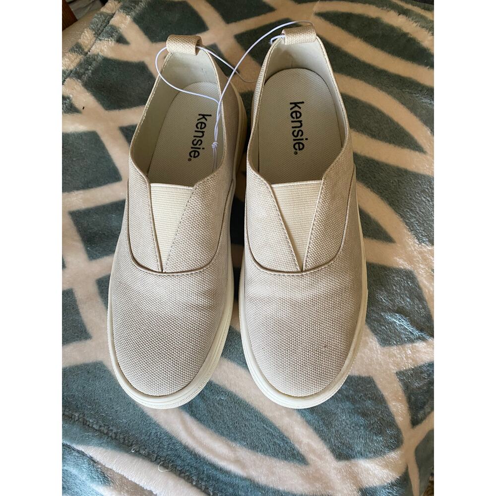 The Kensie Ladies Size 7 M SALIA Beige Slip On Loafers Shoes